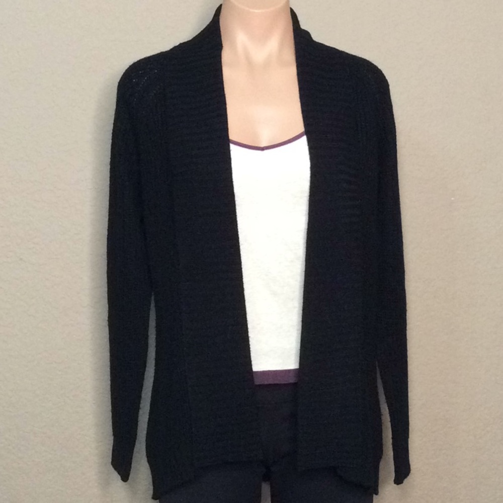 Jason Maxwell Open Front Cardigan Women’s M Black